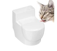 Cuenco para comida para gatos | Cuenco antiderrame elevado en forma de inodoro | Fuente para gatos de acero inoxidable con base antideslizante - para gatito cachorro y perro de