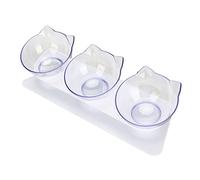 Cuenco para Comida para Gatos, Cuencos Elevados para Gatos, 3 Cuencos, Cuenco Elevado Transparente Desmontable para Gatos con Soporte, Cuencos para Gatos, Cuencos Antivómitos