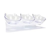 Cuenco para Comida para Gatos, Cuencos Elevados para Gatos, Cuencos para Gatos Antivómitos, 3 Cuencos, Cuenco Elevado Transparente Desmontable para Gatos con Soporte, Cuencos