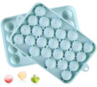 Cuenco para cubitos de hielo, fácil liberación, flexible, de silicona, redondo, con tapa extraíble, reutilizable, 25 mini apilables, forma para enfriar whisky, cóctel, café, sin BPA