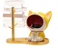 Cuenco para dulces de gatos, estatua de gato, escultura, soporte decorativo, cuenco decorativo para pasillo, salón, dormitorio, armario o aperitivos
