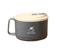 Cuenco Para Fideos Con Tapa - Acero Inoxidable 15x8,5cm | Ensaladera De Acero Inoxidable | Tazones De Sopa Con Asas | Envase Durable De La Cocina Para Servir Los Tallarines De La Ensalada De La Sopa Y