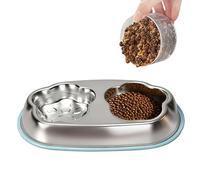 Cuenco Para Gato Recipiente Alimentador para Mascotas de Acero Inoxidable