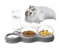 Cuenco para Gatos,Bebedero Automático con Botella Integrada | Doble Elevado para Gatos Domésticos | para Perro Conejo Gatito Todas Las Razas Pequeñas Medianas Grandes Interior Balcón