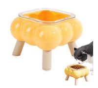 Cuenco para gatos elevado, cuenco alto para gatos, dispensador de alimentos y agua de pies altos, antibarbilla, negro, para uso diario en casa y apartamento interior