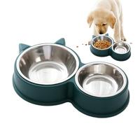 Cuenco para Gatos, Silicona Antideslizante de Acero Inoxidable, Base elevada, diseño Inclinado, función antivómitos, Apto para lavavajillas, Accesorio de alimentación para Mascotas Premium para Gatos