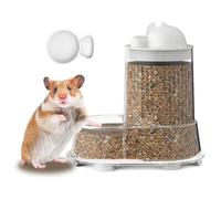 Cuenco para hámster de comida y agua - Dispensador automático de alimentos | Depósito de agua transparente estable desmontable para jerbos ratón palomas periquitos hurones chinchillas