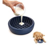 Cuenco para lamer perros, tapete para aliviar la ansiedad para perros, antideslizante, comedero lento, enriquecimiento para distracción, silicona sin BPA, apto para lavavajillas (azul marino, L)