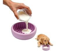 Cuenco para lamer perros, tapete para aliviar la ansiedad para perros, antideslizante, comedero lento, enriquecimiento para distracción, silicona sin BPA, apto para lavavajillas (morado, L)