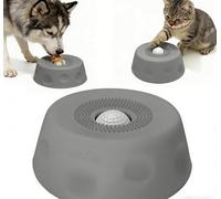Cuenco para lamidas para perros 2026, comedero lento con pelota giratoria para líquidos, cuenco antidesbordes para caldo de hueso y yogur, juguete interactivo de alimentación lenta para perros y gatos