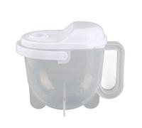 Cuenco para lavar arroz con colador fino y escala transparente |Cesta de preparación de arroz resistente ABS para cocina/multigrano/frijoles |Drenaje rápido sin fugas y mango