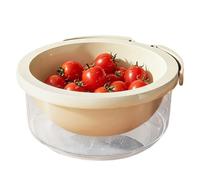 Cuenco para Lavar Frutas,Colador Multifuncional de Doble Capa con Tapa,Cuenco Escurridor de Verduras | Para Limpieza de Alimentos Ensalada Preparación Camping Almacenamiento de Fresas en