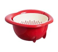 Cuenco para lavar frutas - y con colador de doble capa, gran cesta colador | Escurridor de ensalada para bayas, ensaladas, pasta, rápido en la cocina, casa, apartamento,