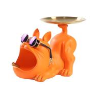 Cuenco para llaves, cuenco de entrada de bulldog, estatua de resina, bandeja organizadora de escritorio portátil, contenedor de almacenamiento decorativo resistente para llaves y en el hogar o sala de