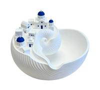 Cuenco para llaves, decoración de mesa de conchas marinas de Santorini con impresión 3D, bandeja de almacenamiento de joyas, para mujeres y hombres, coleccionistas, dormitorio, sala de estar, estudio