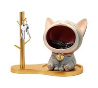 Cuenco para llaves, estatua de gato de resina, cuenco para llaves, cuenco decorativo para pasillo, salón, dormitorio, armario o golosinas