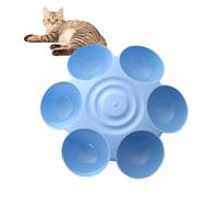 Cuenco Para Mascotas Con Forma De Flor - 13,78x13,78x4,33 Pulgadas, Bandeja De Alimentación De 6 Secciones, Material PP Impermeable | Gatito Cachorro Perro Pequeño Plato Comida Agua Mojado Seco Croque