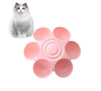 Cuenco para Mascotas con Forma De Flor: para Gatos Múltiples De 6 Rejillas, Plato Seccional De Flores Antideslizante De Calidad Alimentaria para Una Mejor Digestión | para Varios Gatos Perros