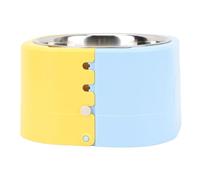 Cuenco para Mascotas, Cuenco para Perros y Gatos, Comedero para Mascotas de Altura Ajustable | Soporte de 3 Niveles con Tazones de Acero Inoxidable para Perros y Gatos (Azul y