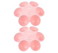 Cuenco para Mascotas Rosa 2 Piezas, Forma de Flor Seis Divisiones | Superficie Lisa y Segura, Plástico, Fácil de Limpiar, para Perro y Gato, Uso Diario