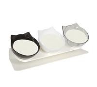 Cuenco para mascotas - Soporte de comida inclinado de 15 grados, cuenco para comida de gatos, apto para agua y golosinas, razas pequeñas a grandes, interior y exterior