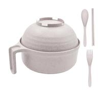 Cuenco para microondas genérico de 18 cm - de comida PP | Fideos de gran capacidad con palillos cuchara tenedor - Cocina Rápida Residencia Universitaria