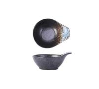 Cuenco para mojar Plato de cerámica antiescaldadura con asa for condimentos, vajilla cocina Condimento