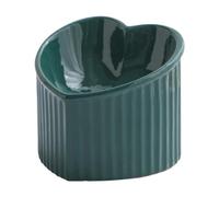 Cuenco para perros Comederos de cerámica elevados for gatos: comederos y bebederos inclinados con forma de corazón for gatos y mascotas pequeñas.(Green)