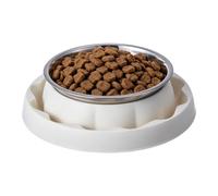 Cuenco para perros de acero inoxidable - antideslizante a prueba | | Plato de agua y alimentos de metal resistente sin punta con base de goma, anillo exterior para foso para perros, gatos