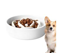 Cuenco para perros de alimentación lenta - Vajilla de cerámica de 6 | 1 pulgadas, alimentario | Tazón de interactivo, diseño de laberinto, alimentación lenta para, cachorro, casa, s
