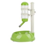 Cuenco para Perros, Dispensador de Comida, Bebedero, Comedero para Mascotas, Gatos, Perros, Solución Completa Azul para el Día a Día de su Mascota, la Botella Puede Subir (Green)