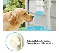 Cuenco para Perros, Dispensador de Comida, Bebedero, Comedero para Mascotas, Gatos, Perros, Solución Completa Azul para el Día a Día de su Mascota, la Botella Puede Subir (Blue)