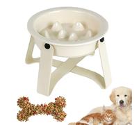 Cuenco para perros ralentizador, de metal de cerámica, antitragos, cuenco de alimentación lento, plato de alimentación con soporte de hierro para cocina, hogar, apartamento, interior, exterior, vida
