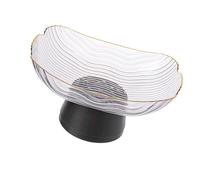 Cuenco para servir frutas de pedestal, cesta de frutas con pies, soporte para aperitivos para encimera, mesa, regalo de inauguración de la casa, 9.33 x 6.89 x 4.33 pulgadas