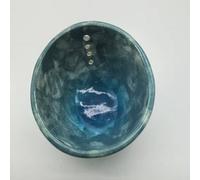 Cuenco pelador de hierbas de cerámica de resina para eliminación de hierbas de hojas, pelador de hierbas de cocina con agujeros de varios tamaños, removedor de tallos de perejil y herramienta de