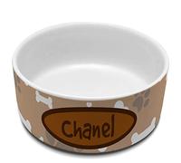 Cuenco Perro. Comedero Perro. Bebederos con Nombre. Comedero Personalizado. Cuenco Cerámica. Volumen 650ml. Huellas Chocolate