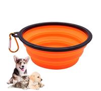 Cuenco plegable de silicona para perros con mosquetones para gatos y perros, portátil, plato de riego para caminar, estacionar, viajar