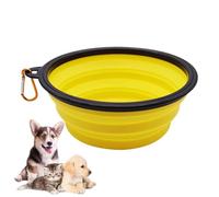 Cuenco plegable de silicona para perros con mosquetones para gatos y perros, portátil, plato de riego para caminar, estacionar, viajar