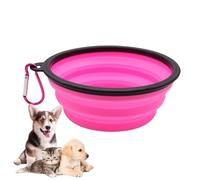 Cuenco plegable de silicona para perros con mosquetones para gatos y perros, portátil, plato de riego para caminar, estacionar, viajar