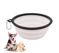 Cuenco plegable de silicona para perros con mosquetones para gatos y perros, portátil, plato de riego para caminar, estacionar, viajar
