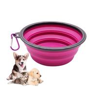 Cuenco plegable de silicona para perros con mosquetones para gatos y perros, portátil, plato de riego para caminar, estacionar, viajar