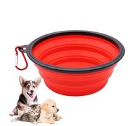 Cuenco plegable de silicona para perros con mosquetones para gatos y perros, portátil, plato de riego para caminar, estacionar, viajar