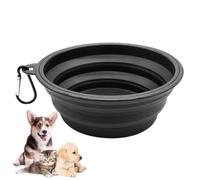 Cuenco plegable de silicona para perros con mosquetones para gatos y perros, portátil, plato de riego para caminar, estacionar, viajar
