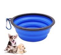 Cuenco plegable de silicona para perros con mosquetones para gatos y perros, portátil, plato de riego para caminar, estacionar, viajar