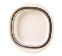 Cuenco plegable para lavar, lavabo cuadrado plegable con material PP + TPR, fregadero portátil antideslizante para cocina, baño, lavandería, camping y viajes, espacio (blanco + gris L)