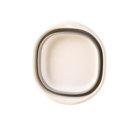 Cuenco plegable para lavar, lavabo plegable cuadrado con material PP + TPR, fregadero portátil antideslizante para cocina, baño, lavandería, camping y viajes, espacio (blanco + gris S)