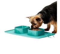 Cuenco plegable para perros | Bandeja plegable de comida y agua - Cuenco antideslizante de silicona portátil para transporte | para gatos cachorros razas pequeñas y medianas senderismo camping