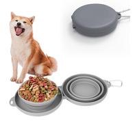 Cuenco Plegable para Perros, Cuencos Doble para Perro Gato, Funda de Viaje incluida, Silicona Antiderrame,para Perros Pequeños,Medianos,Gatos