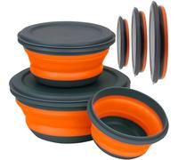 Cuenco plegable redondo, 3 unidades, de silicona, resistente a temperaturas de -10 °C a 80 °C, envases para alimentos, almacenamiento de viaje y camping 20781