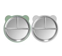 Cuenco portátil de acero inoxidable sin base de silicona antideslizante, plato poco profundo para cachorros, antiderrames, fácil de limpiar, para alimentos, agua, no se derrama